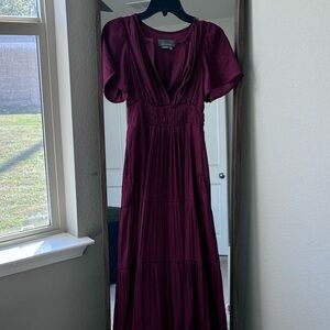 Anthropologie Deep Purple Maxi Dress